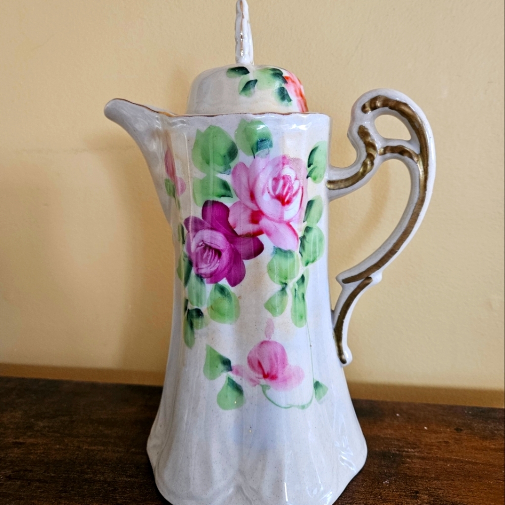 1915- 1927 Vintage E-OH Nippon Japan Porcelain Chocolate Hot Pot